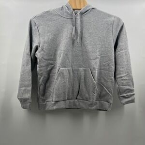 Adidas W Fleece Hood W Grey Heather White Hoodie Sweatshirt XL HR8491